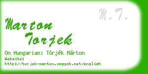 marton torjek business card