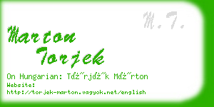 marton torjek business card